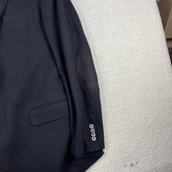 Pal Zileri Italy Made Blazer Men 54R Black Wool / Cashmere Elbow patch Read* - Picture 6 of 16